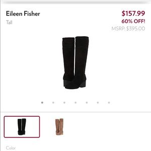 Eileen Fisher Black Suede Tall Boots